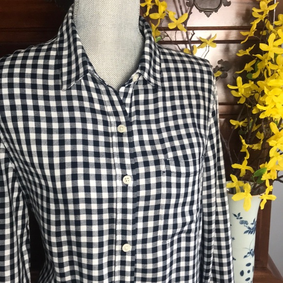 Banana Republic Factory Tops - BR Factory Gingham Blouse Size Medium